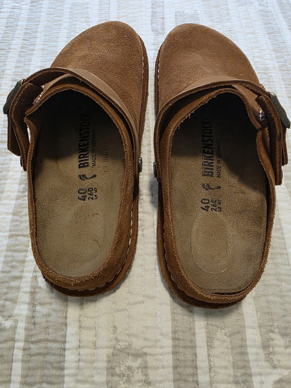 Birkenstock Brown Suede Clogs with Buckle Strap - Picture 5 of 5